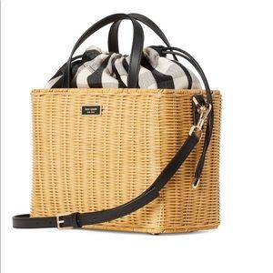 Kate Spade Sam Gingham Wicker Medium Satchel